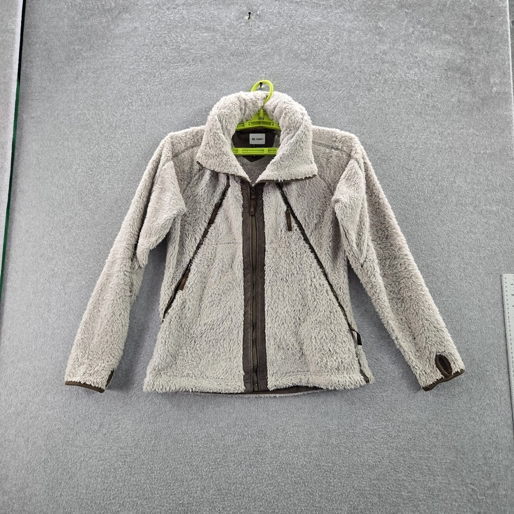 KUHL Women Jacket M Gray Fleece Outdoor Flight Jacket Gorpcore Zipper Long